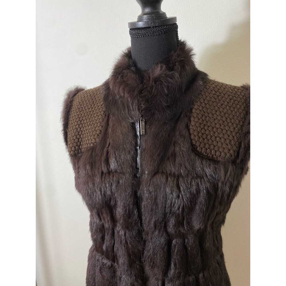 Linda Richards Luxury Brown Real Fur and Knit Ves… - image 4