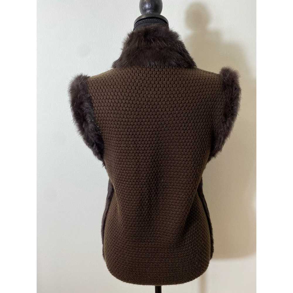 Linda Richards Luxury Brown Real Fur and Knit Ves… - image 5