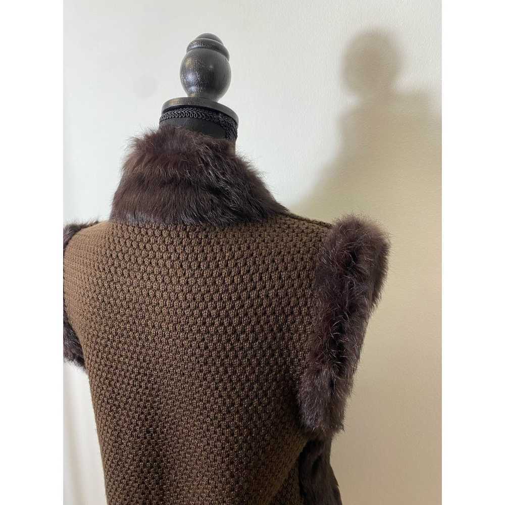 Linda Richards Luxury Brown Real Fur and Knit Ves… - image 6