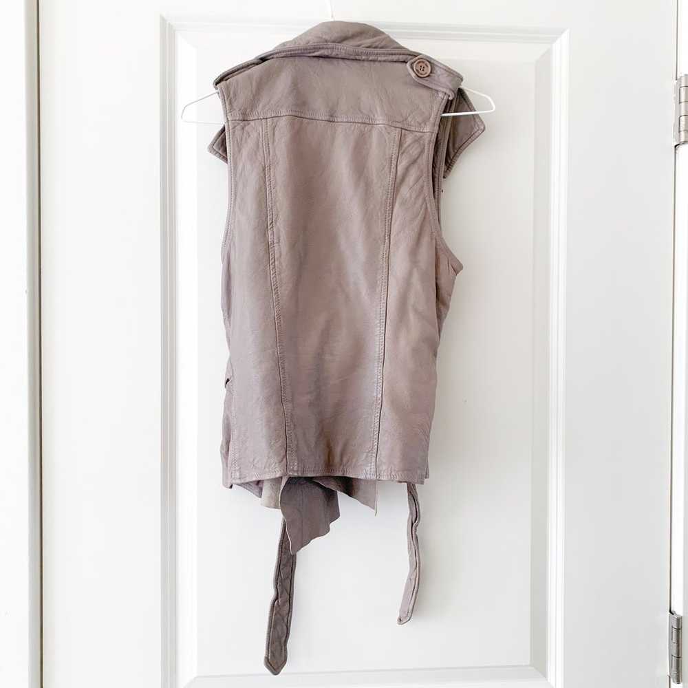 AllSaints Manu Gilet Leather Vest in Brown size 10 - image 4