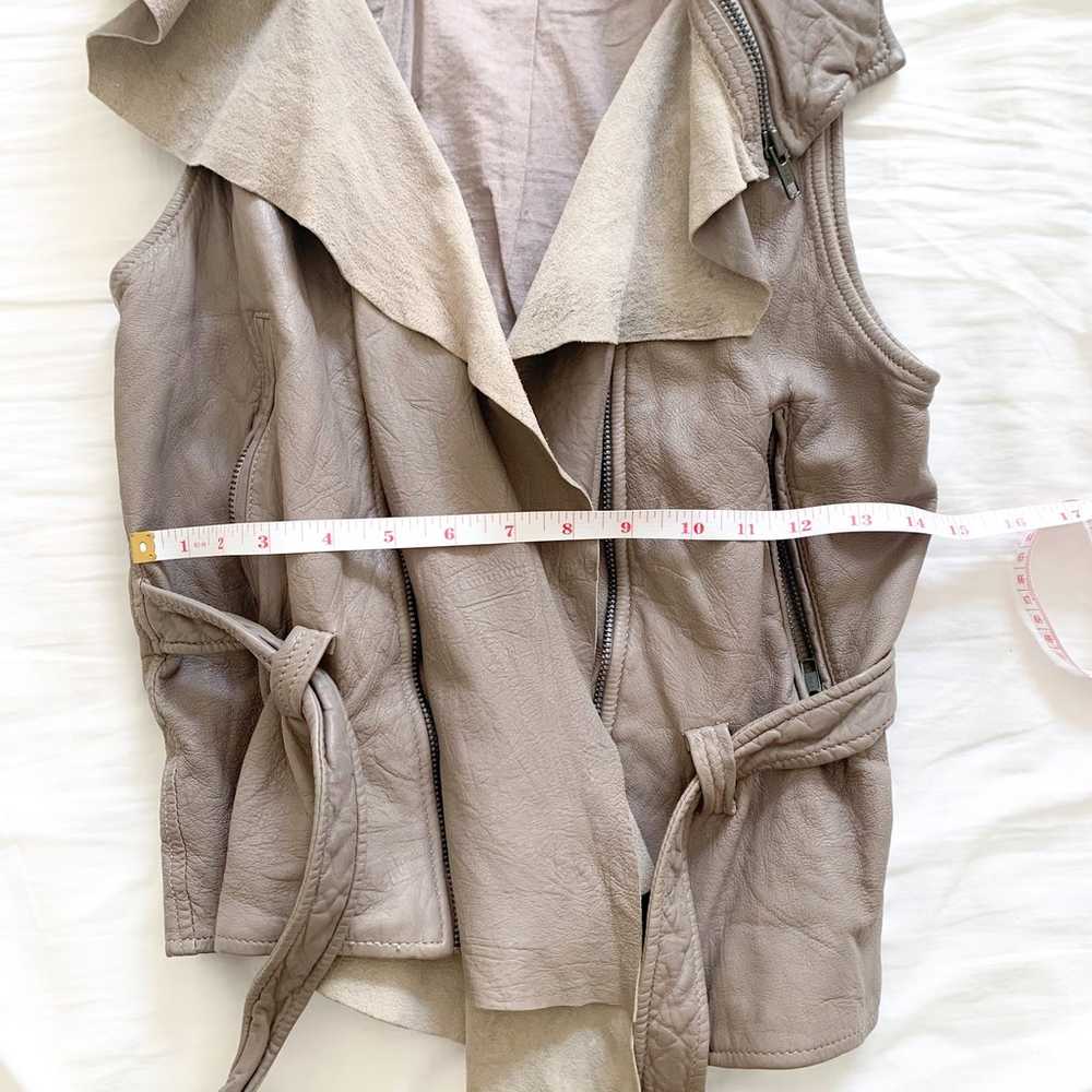 AllSaints Manu Gilet Leather Vest in Brown size 10 - image 5