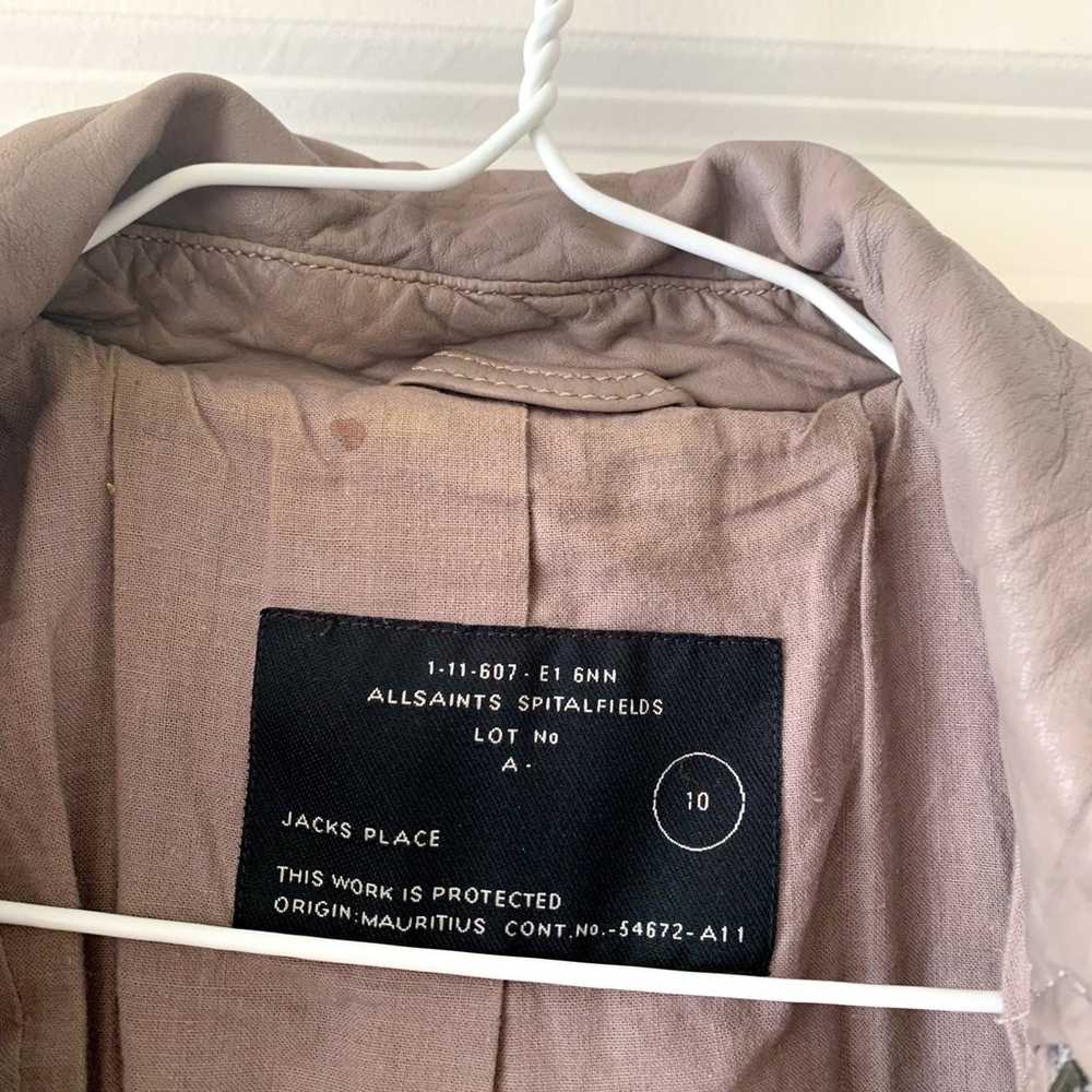 AllSaints Manu Gilet Leather Vest in Brown size 10 - image 6