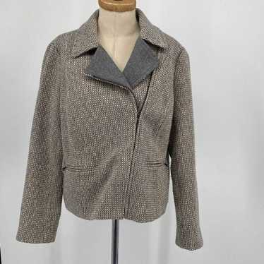 Talbots Women's Tweed Zip Front Moto Jacket Wool … - image 1