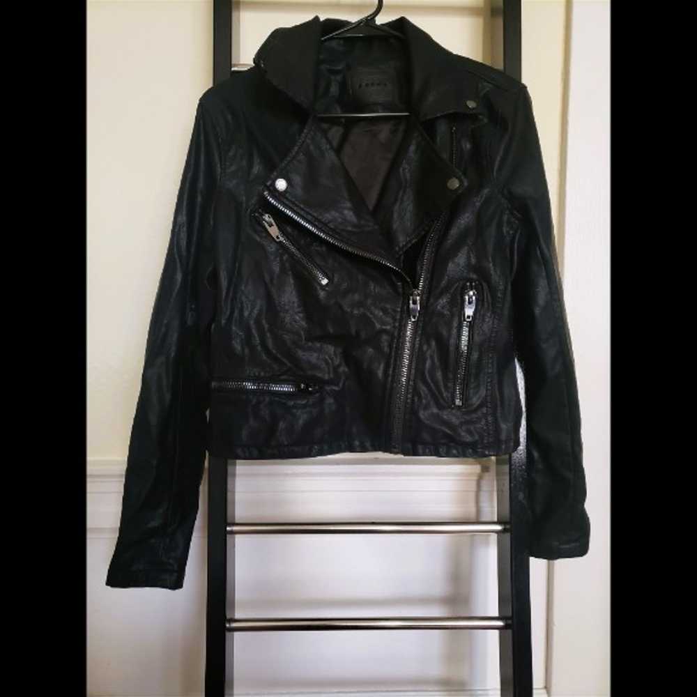 Blank NYC Black Asymmetrical Zip Faux Leather Mot… - image 1