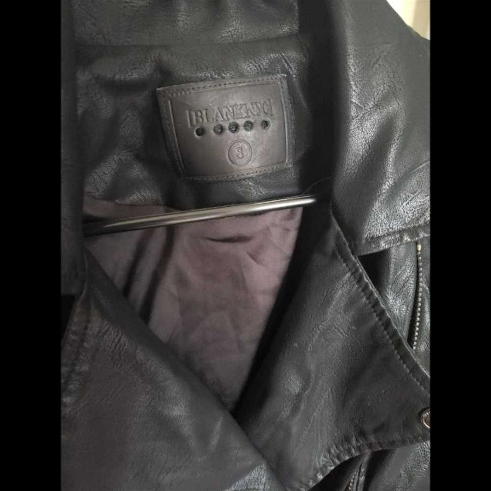 Blank NYC Black Asymmetrical Zip Faux Leather Mot… - image 2