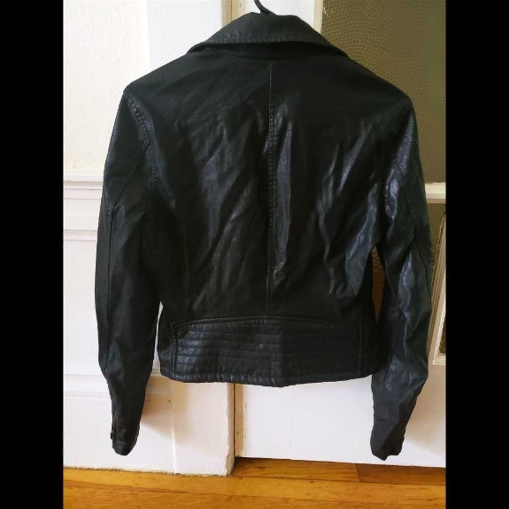 Blank NYC Black Asymmetrical Zip Faux Leather Mot… - image 6