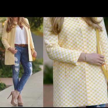 Zara white and yellow coat