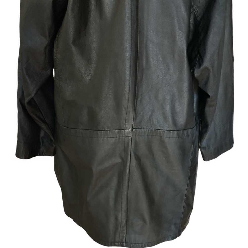 Donna Pelle Black Oversized Leather jacket. - image 10