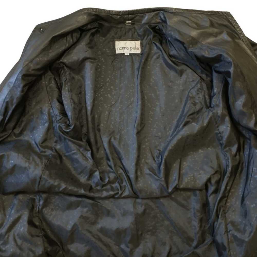 Donna Pelle Black Oversized Leather jacket. - image 11