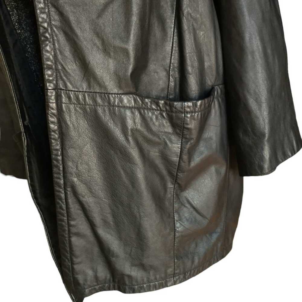 Donna Pelle Black Oversized Leather jacket. - image 6