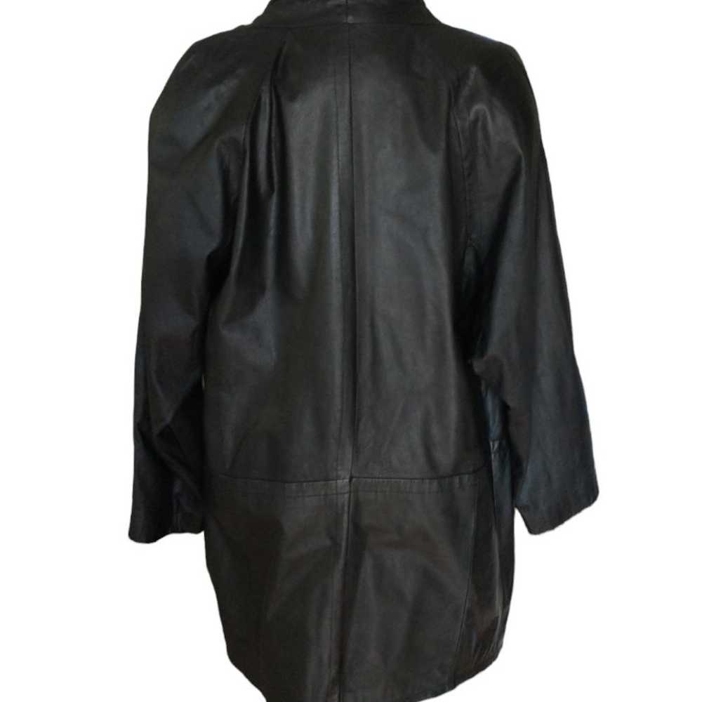 Donna Pelle Black Oversized Leather jacket. - image 8