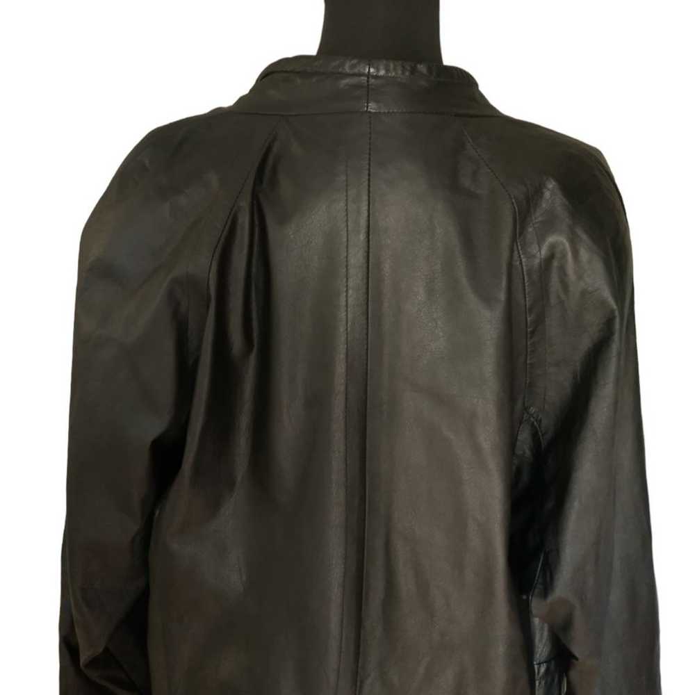 Donna Pelle Black Oversized Leather jacket. - image 9