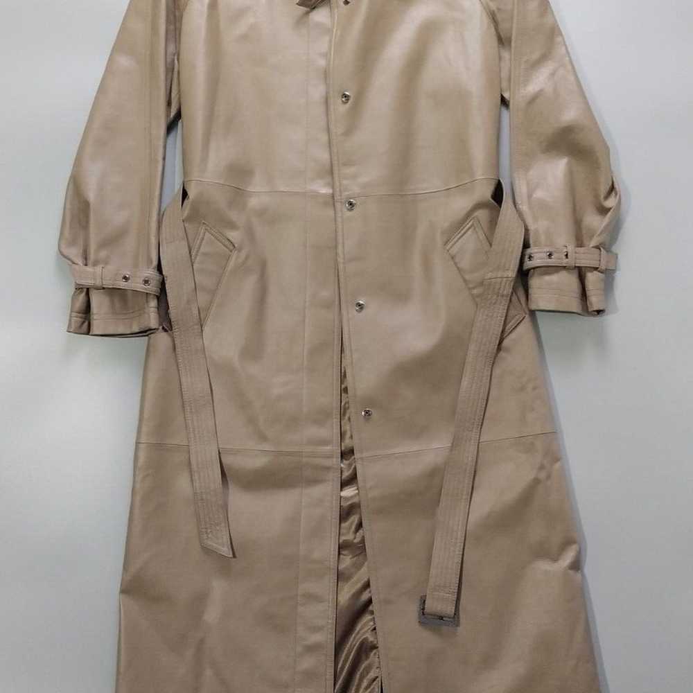 PAMELA McCoy LEATHER TRENCH COAT WOMENS XS BROWN … - image 1