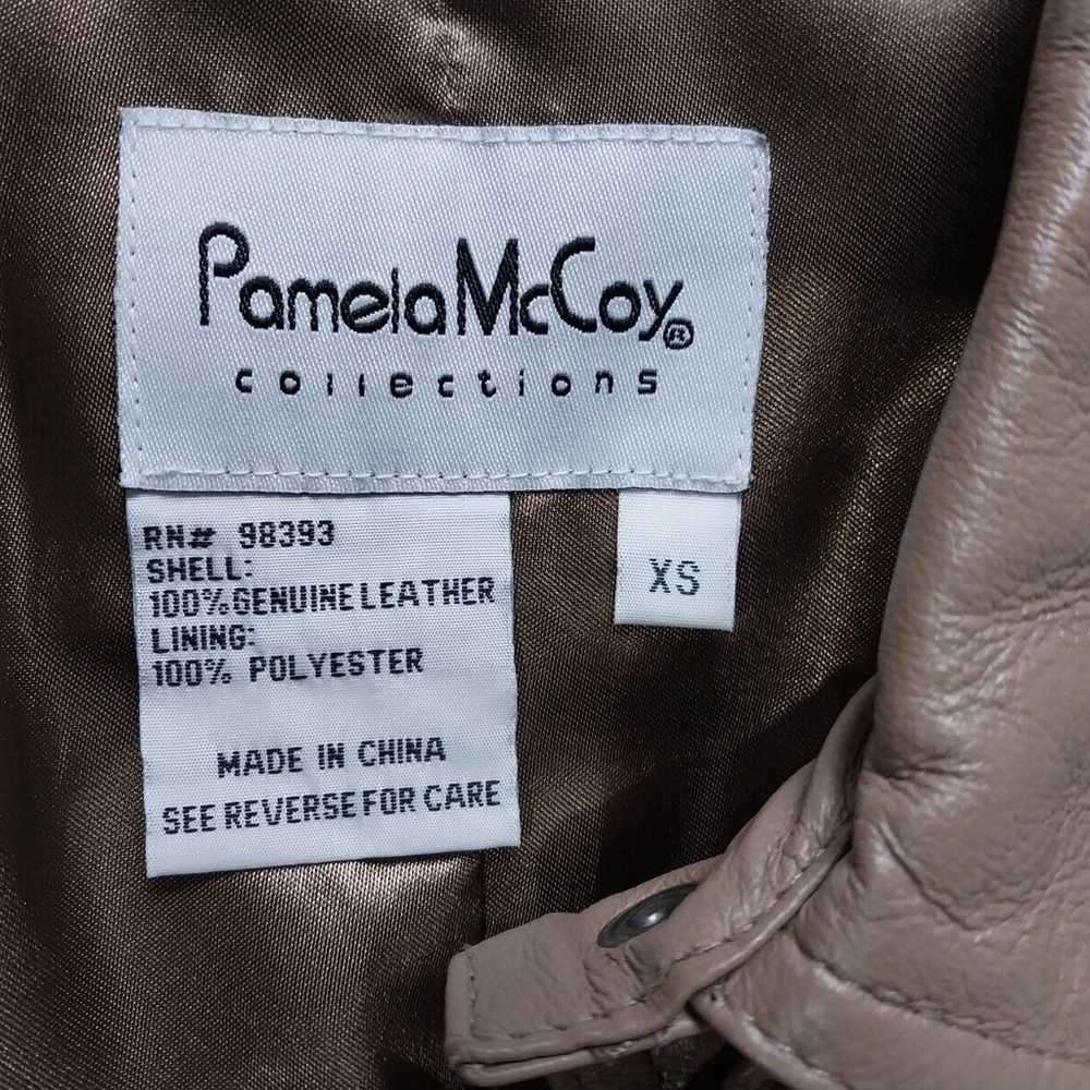PAMELA McCoy LEATHER TRENCH COAT WOMENS XS BROWN … - image 6