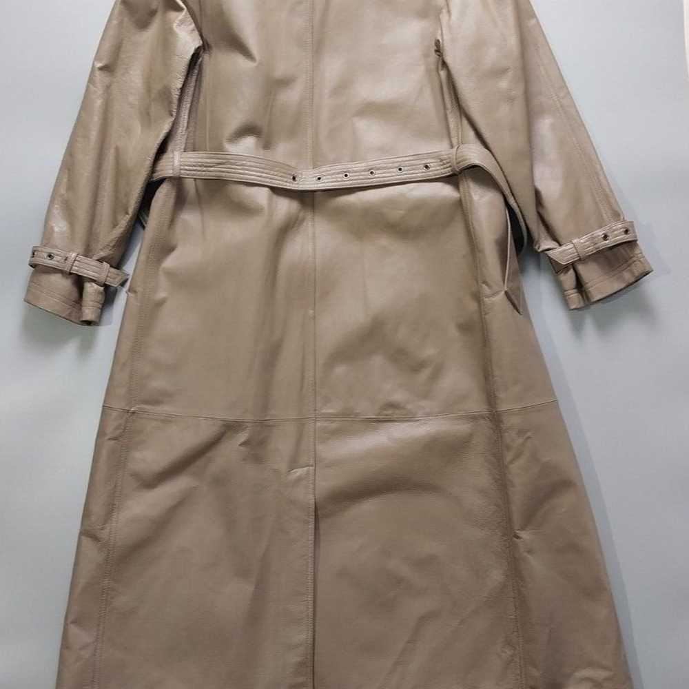 PAMELA McCoy LEATHER TRENCH COAT WOMENS XS BROWN … - image 7