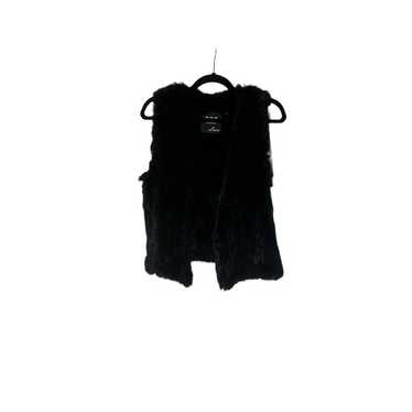 525 America Luxe Black Rabbit Fur Vest Size Medium