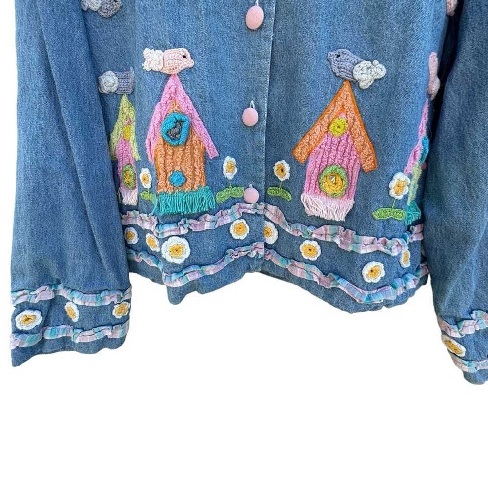 BLEU BAYOU Rare Jean Denim Jacket 3D Wearable Art… - image 3