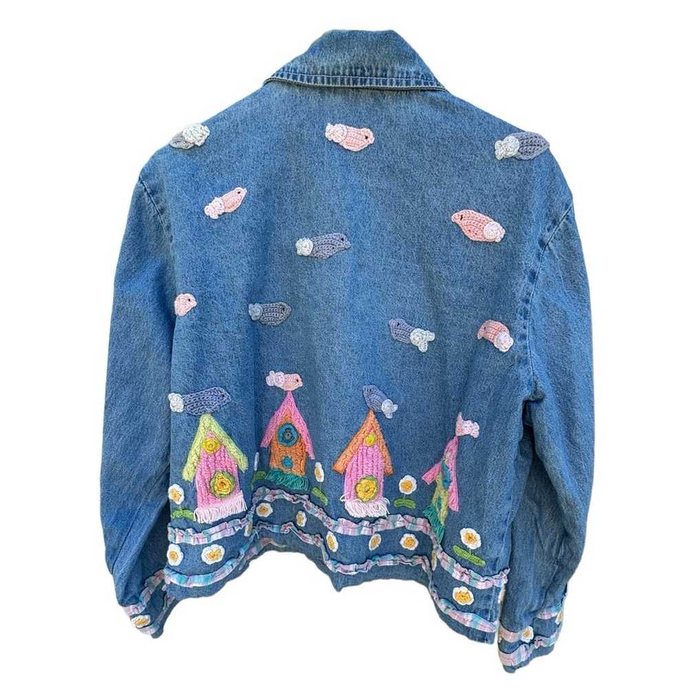 BLEU BAYOU Rare Jean Denim Jacket 3D Wearable Art… - image 4