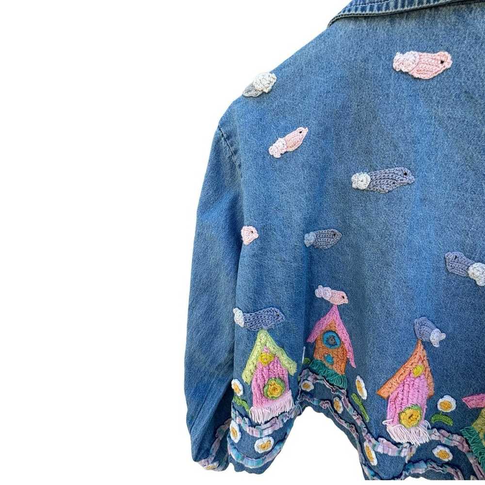 BLEU BAYOU Rare Jean Denim Jacket 3D Wearable Art… - image 5