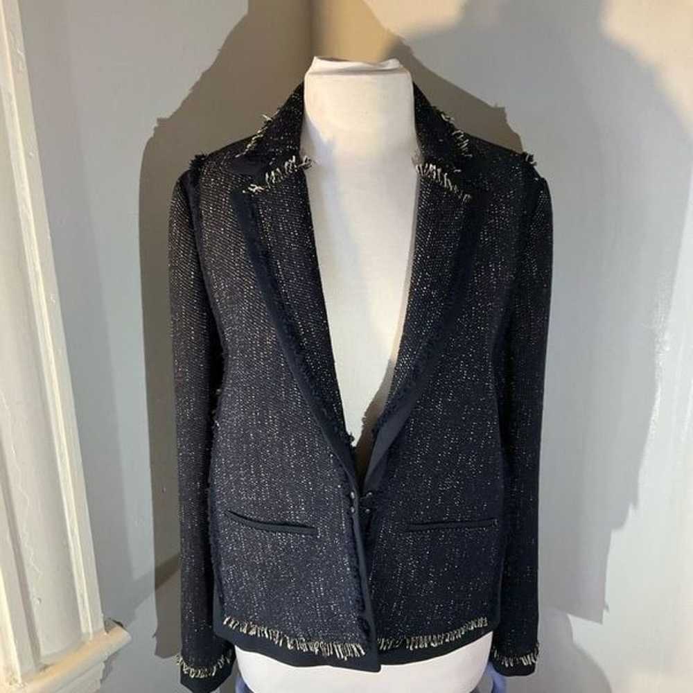 Vince Boucle Lady Jacket. Size L. Navy and White - image 3