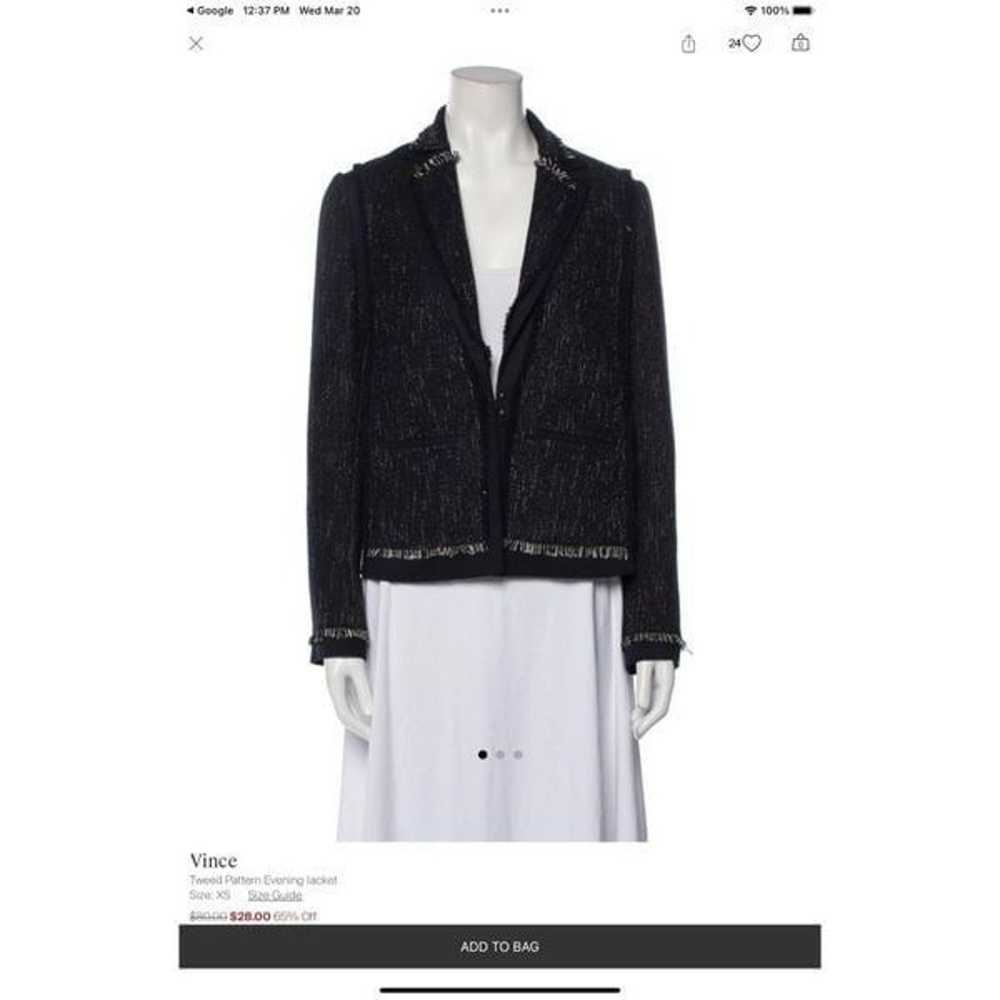 Vince Boucle Lady Jacket. Size L. Navy and White - image 7