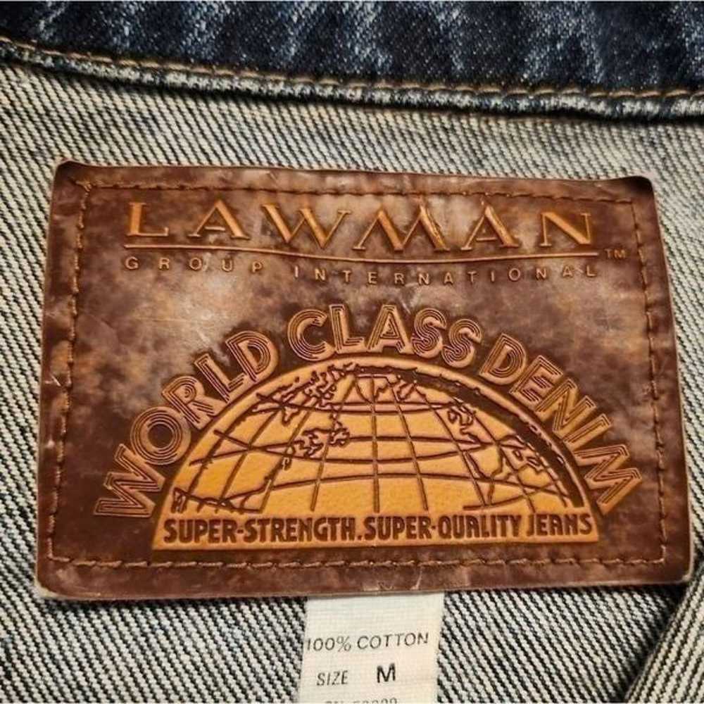 Vintage 90's Lawman Rhinestones Cropped Denim Jea… - image 8