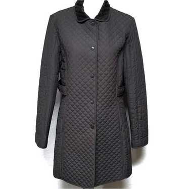 LARRY Levine Grey Quilted Faux Fur Full Jacket - image 1