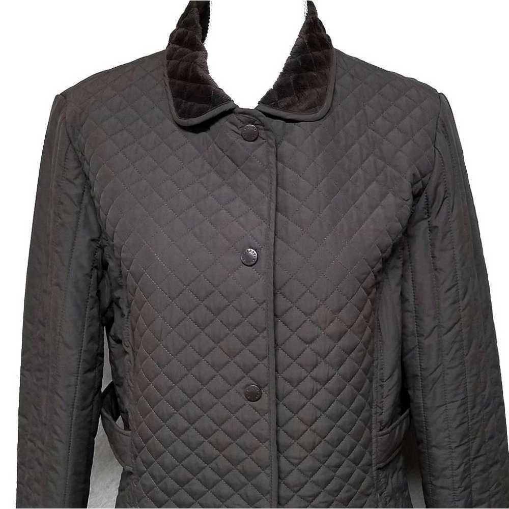LARRY Levine Grey Quilted Faux Fur Full Jacket - image 2