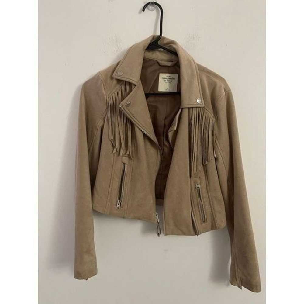 Abercrombie & Fitch Cropped Faux Suede Jacket M - image 2