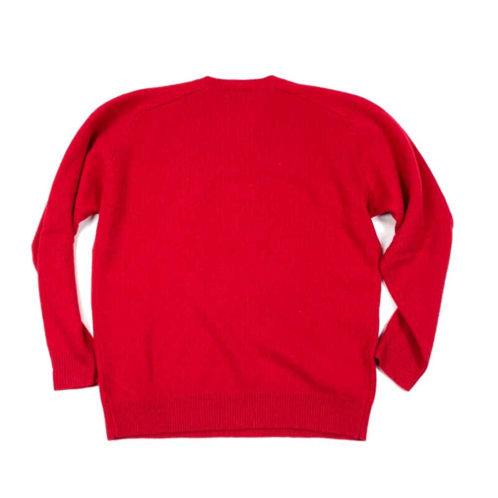 Vintage VTG 90s Red V-Neck Knit Pullover Sweater … - image 2