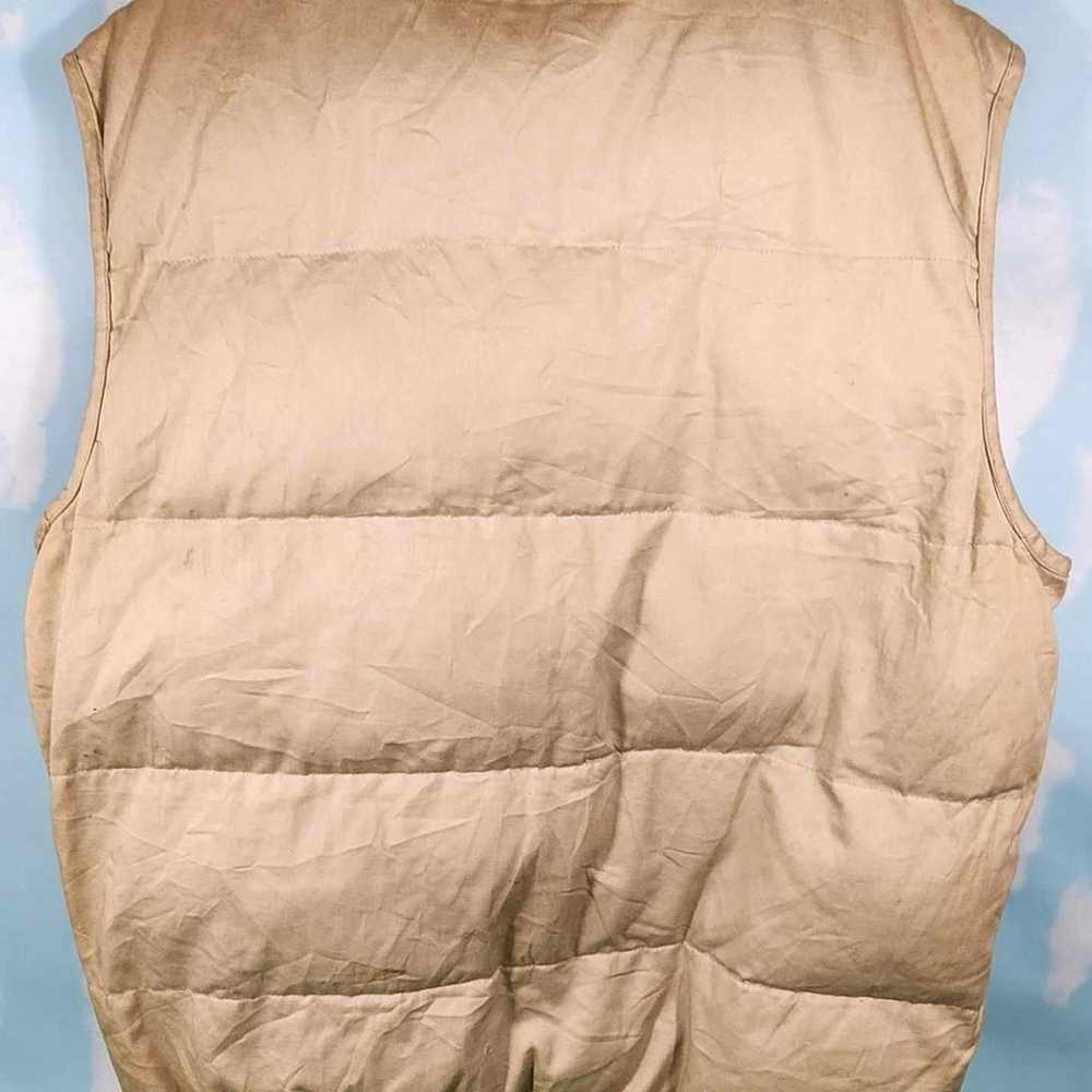 COOGI 69 Puffer Down Knit Vest Brown Tan Leather … - image 3