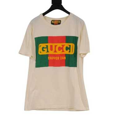 Gucci Dapper Dan Logo T Shirt Cream White Green - image 1