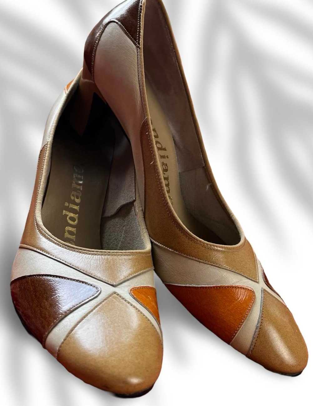 Designer Vintage! Retro! Chic! Block colored heel… - image 2
