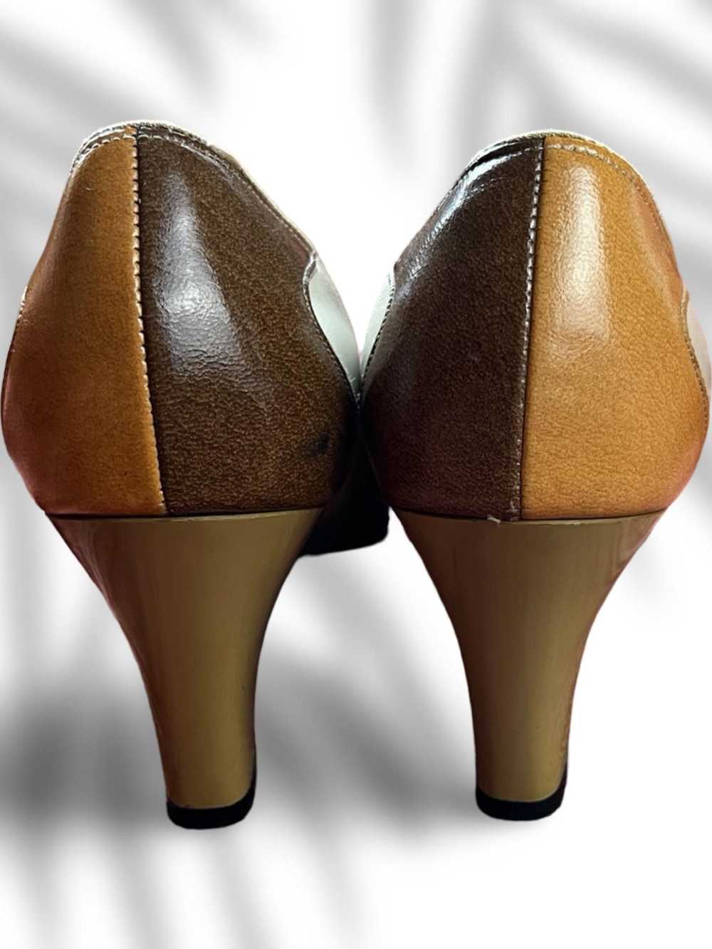Designer Vintage! Retro! Chic! Block colored heel… - image 3