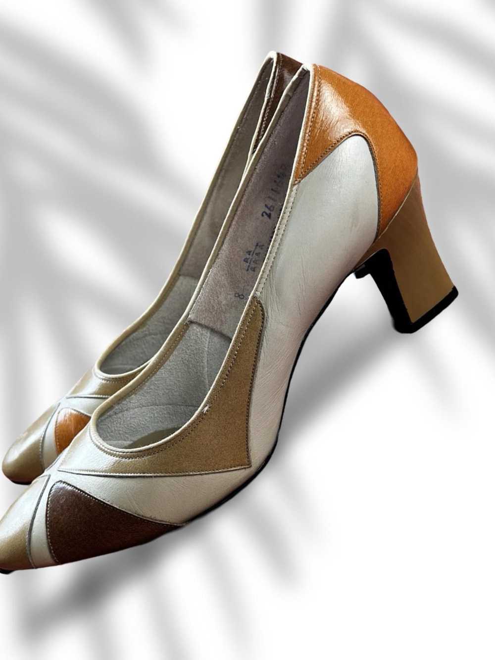 Designer Vintage! Retro! Chic! Block colored heel… - image 5