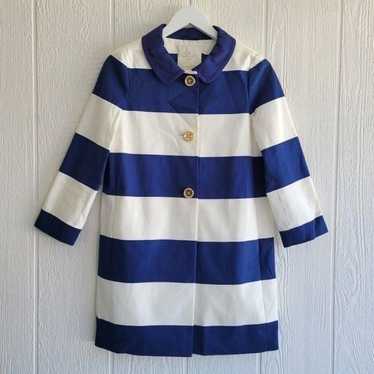 Kate Spade blue and white stripe coat