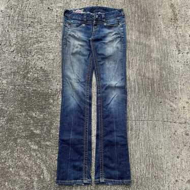 Vintage VTG Y2K Blue Tattoo Womens Bootcut Blue J… - image 1