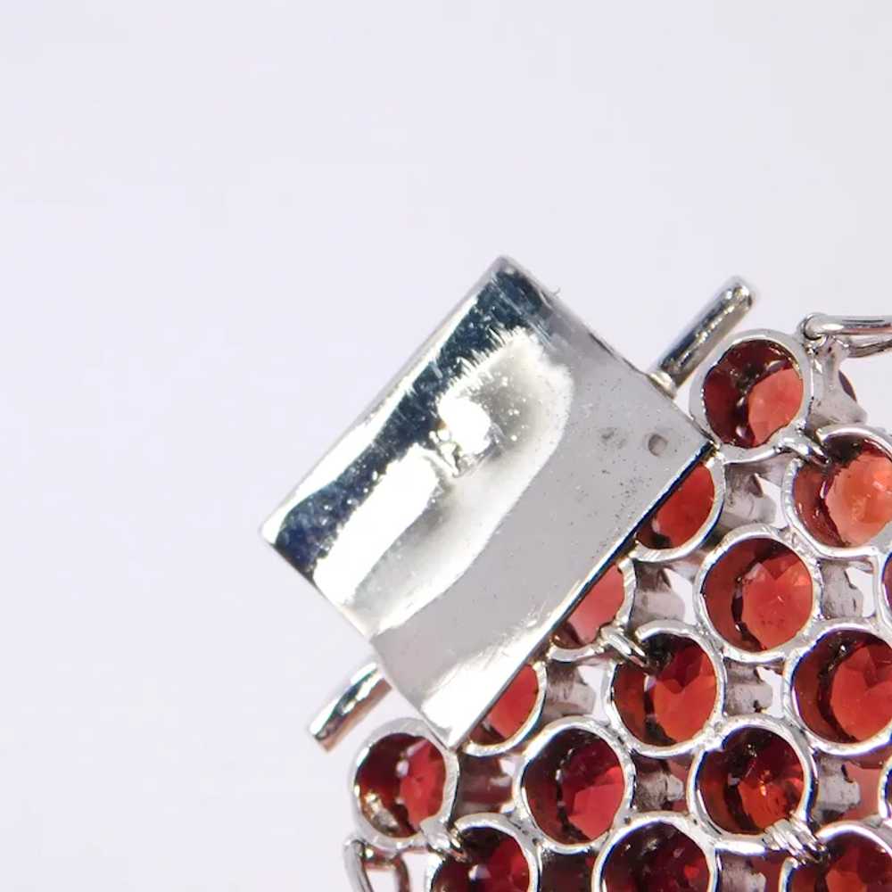 Radiant Sterling Silver Bracelet Garnet Glass Sto… - image 9