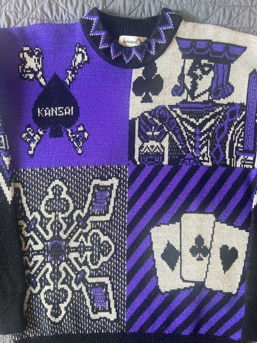 Kansai Yamamoto 90’s Kansai Yamamoto Poker Sweater - image 2
