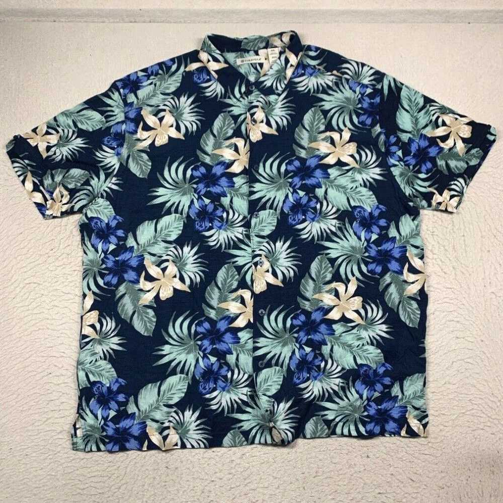 Cubavera Cubavera Hawaiian Shirt Mens 2XL XXL Blu… - image 1