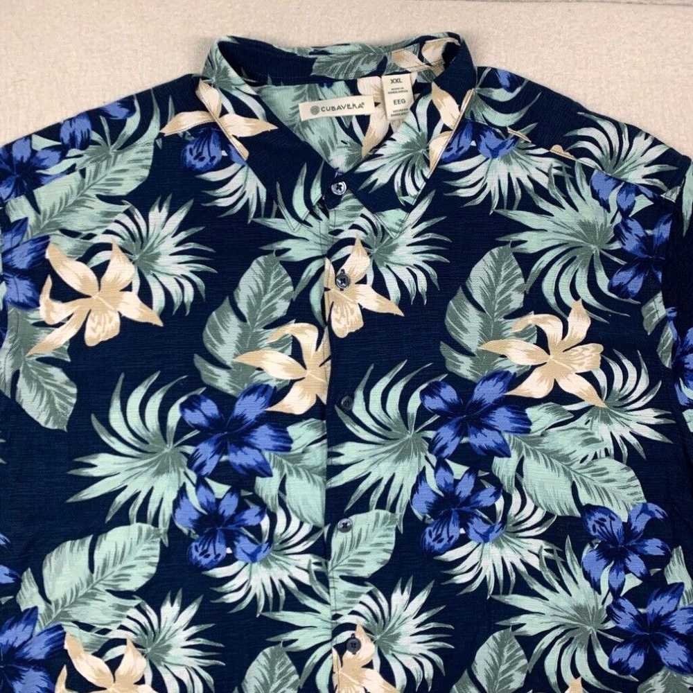 Cubavera Cubavera Hawaiian Shirt Mens 2XL XXL Blu… - image 2