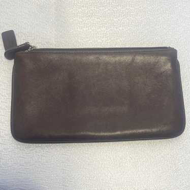 Vintage Coach Small Flat Cosmetic Case 6990 Brown… - image 1