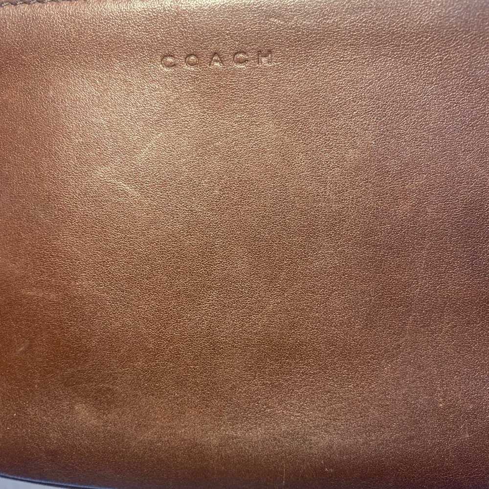 Vintage Coach Small Flat Cosmetic Case 6990 Brown… - image 3