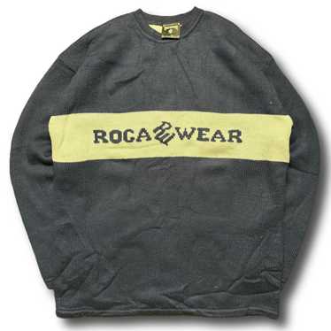 Rocawear Rocawear Y2K Vintage Navy Blue Gray Knit… - image 1