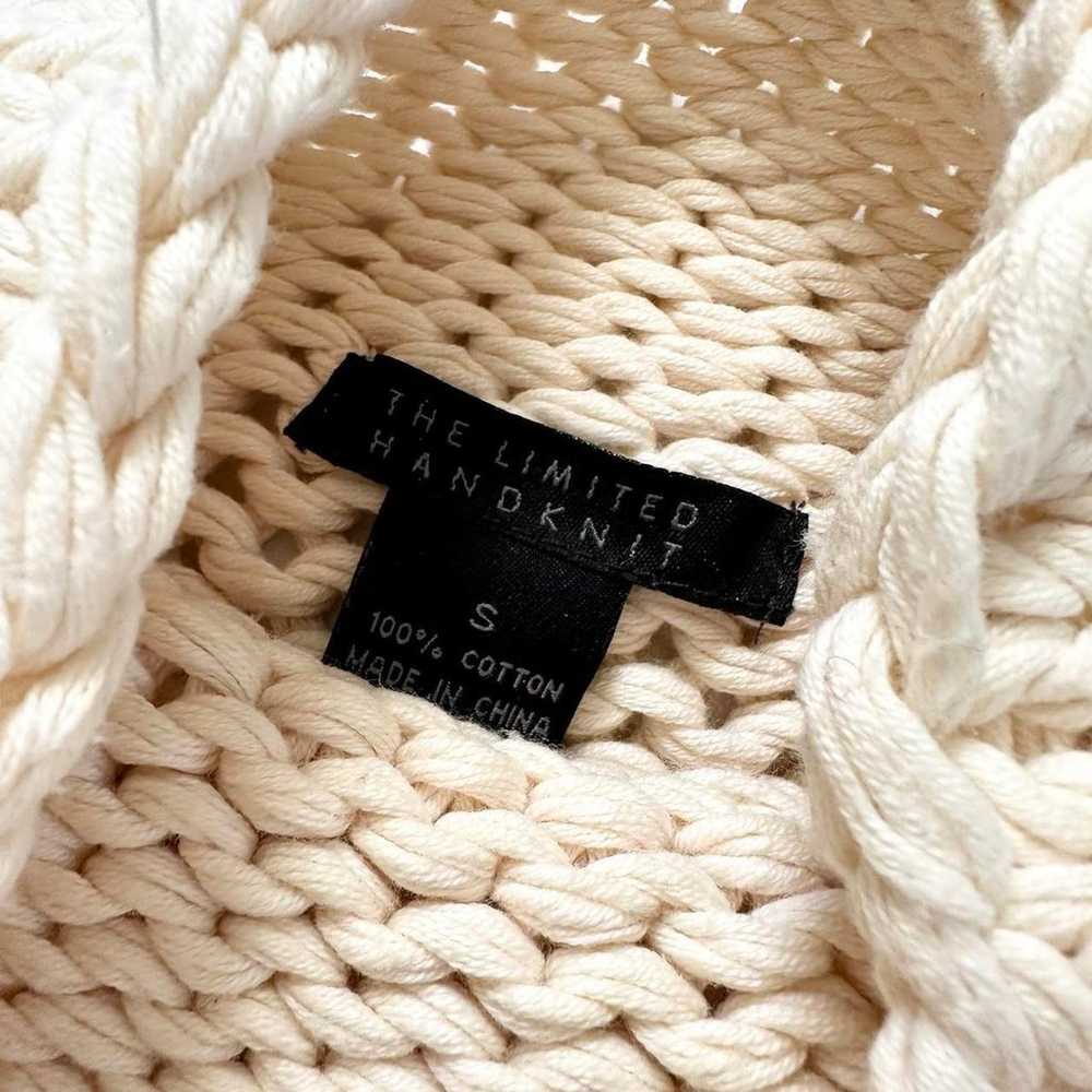 Chunky Vintage Hand Knit Crochet Cotton Cream Ivo… - image 5