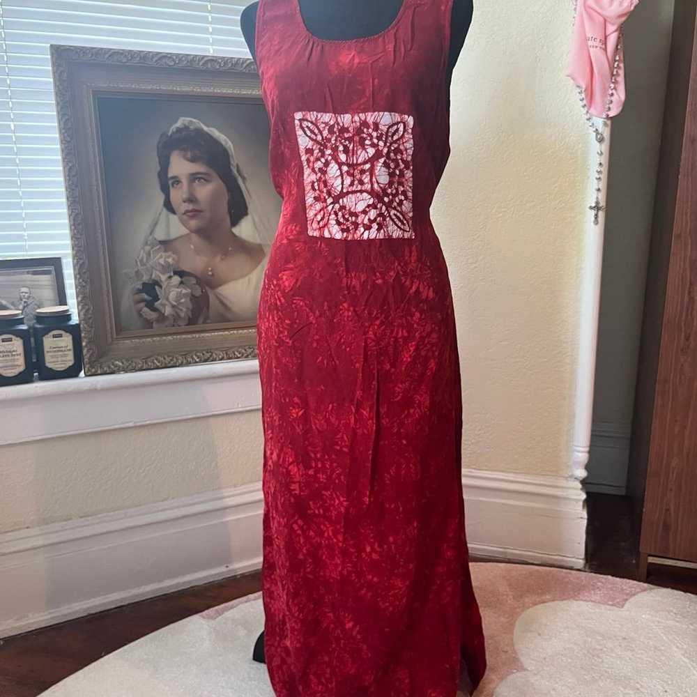 Vintage Red Dress With Waist Tie - image 1