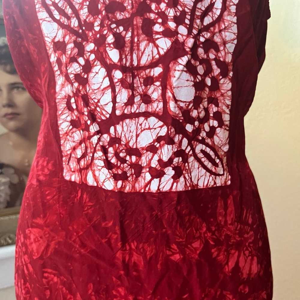 Vintage Red Dress With Waist Tie - image 2