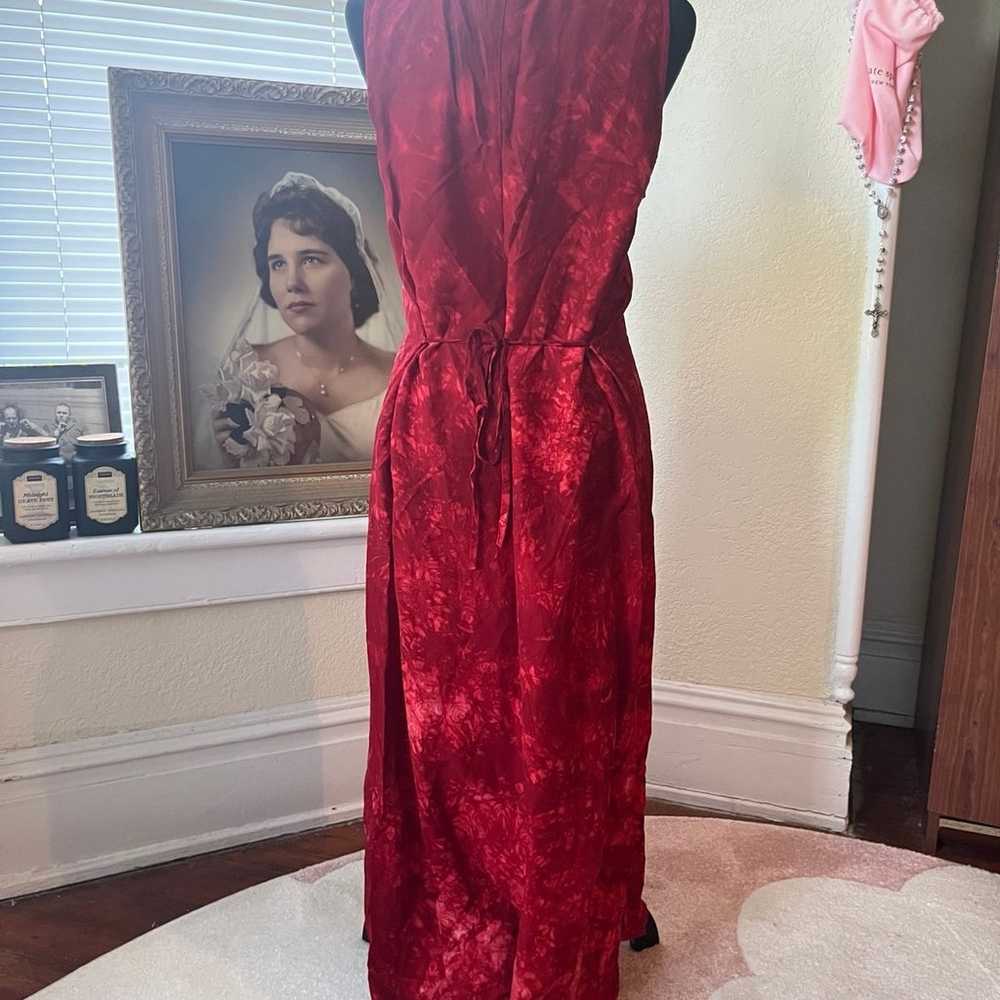 Vintage Red Dress With Waist Tie - image 3