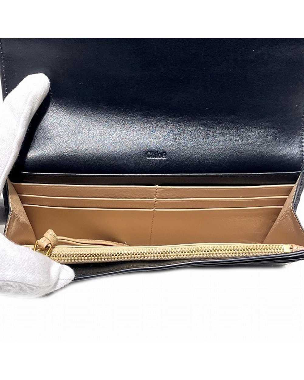 Chloe Refined Black Leather Long Wallet for Women - image 5