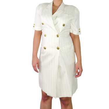 Atrium Vintage White Sailor Dress Gold Buttons For